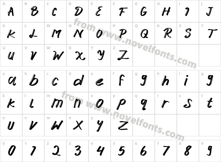 DahlilaRegularCharacter Map