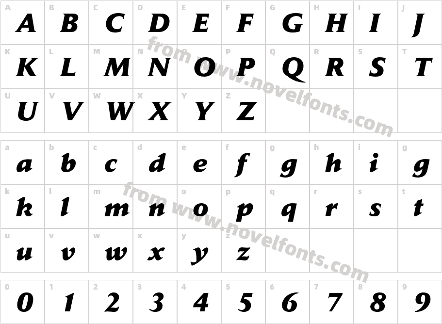 DailyNewsBQ-ExtraBoldItalicCharacter Map