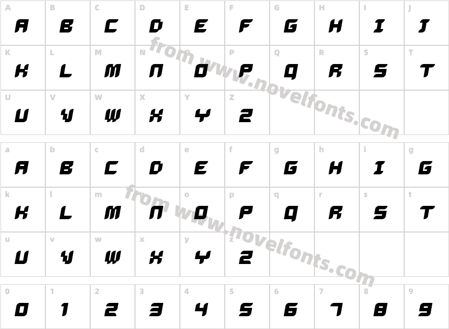 Dalila Bold ObliqueCharacter Map