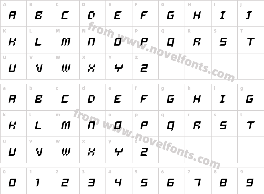 Dalila ObliqueCharacter Map