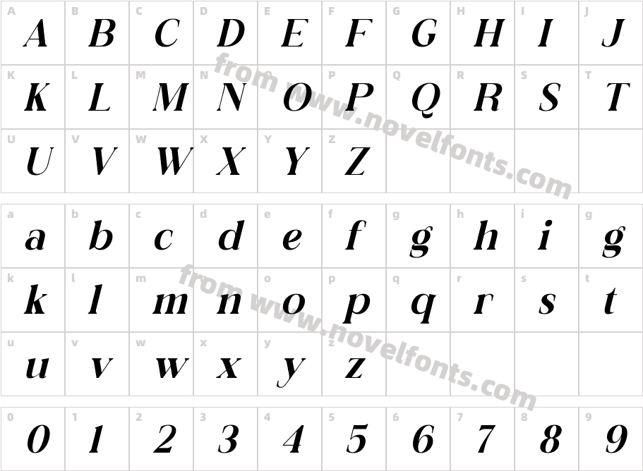 Dalime ItalicCharacter Map