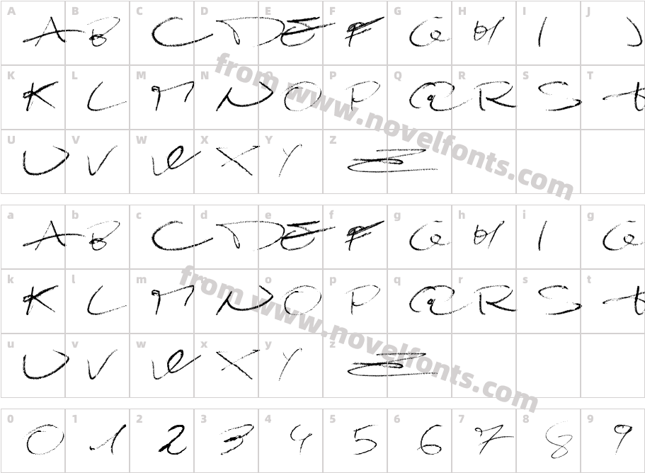 Damagrafik Script RegularCharacter Map