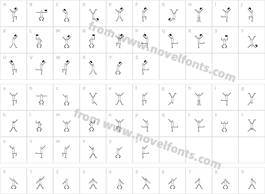 DancingmenCharacter Map