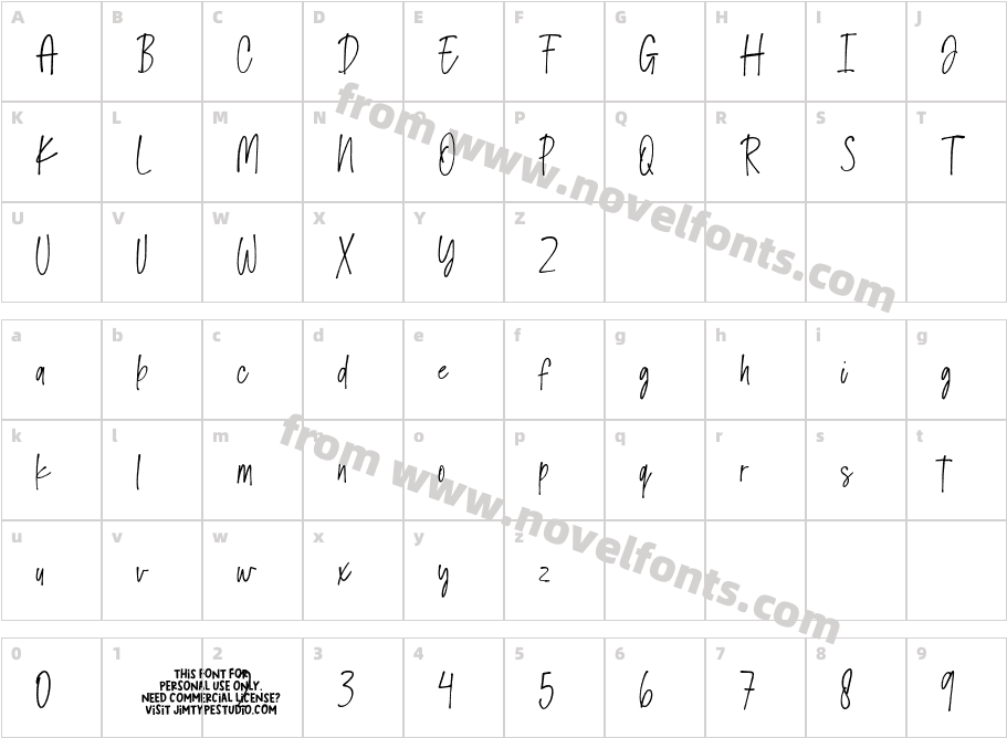 Dandelions_PERSONAL_USE_ONLYCharacter Map