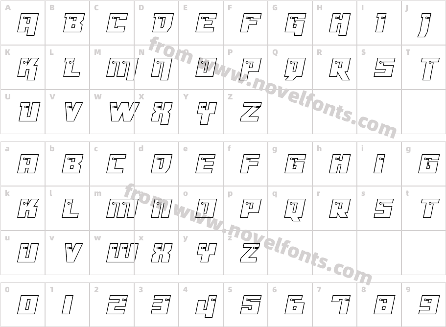 Dangerbot Expanded Outline Expanded OutlineCharacter Map