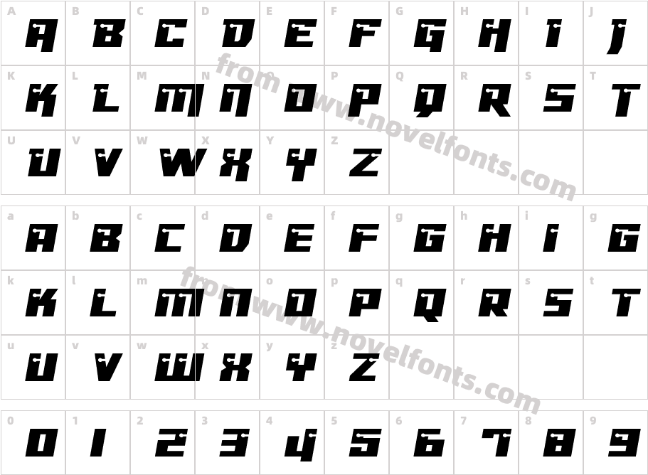 Dangerbot Extra-Expanded ExpandedCharacter Map