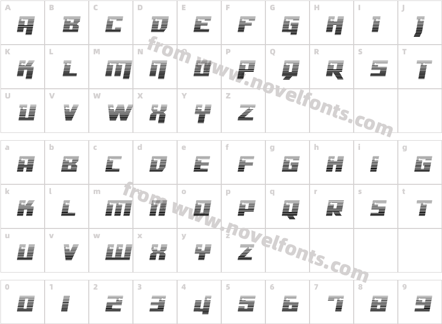 Dangerbot Gradient Expanded ExpandedCharacter Map