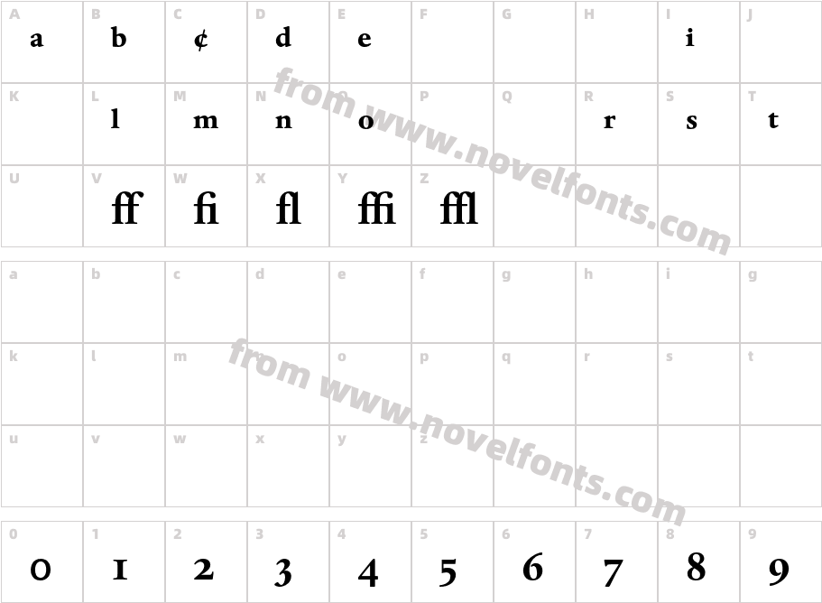 DanteMT-BoldExpertCharacter Map