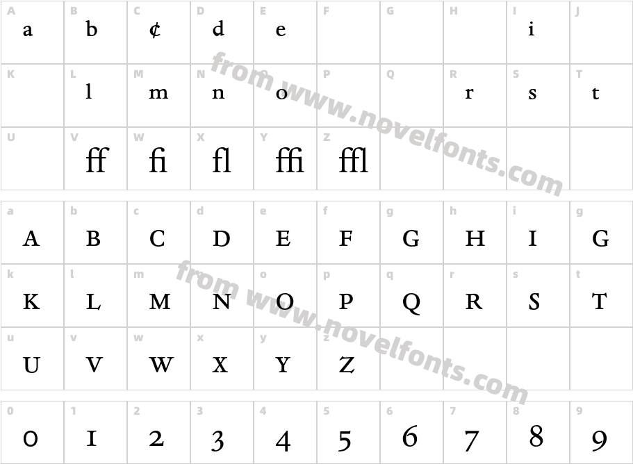 DanteMT-RegularExpertCharacter Map