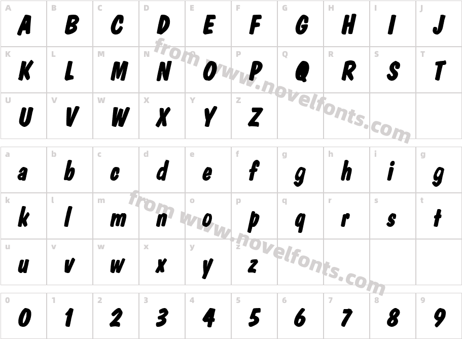 Danto BoldItalicCharacter Map