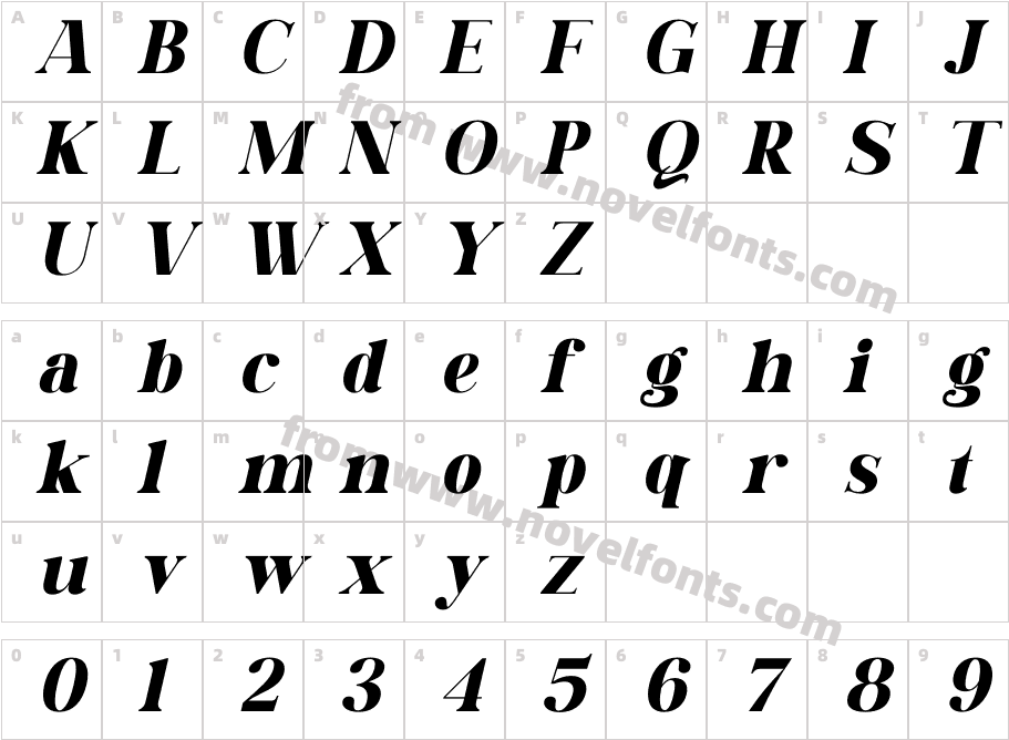 Daretro Mandra ItalicCharacter Map