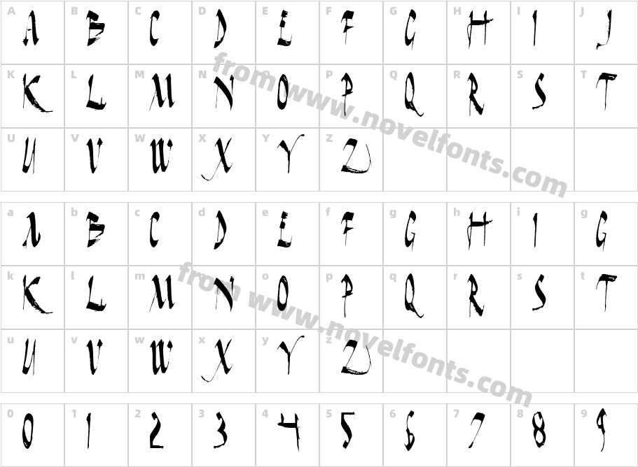 Dark Horse CondensedCharacter Map