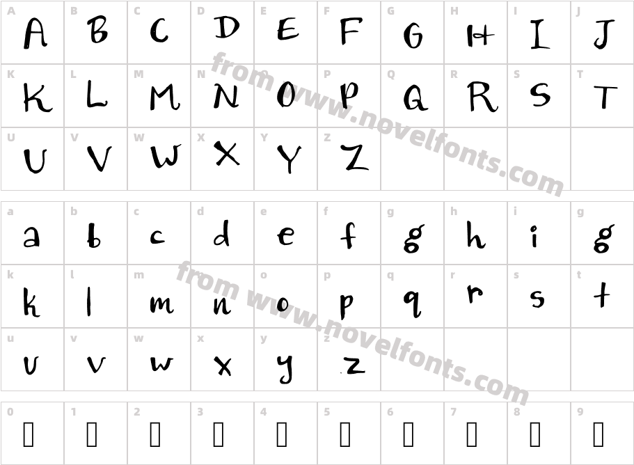 Darklingscrawl RegularCharacter Map