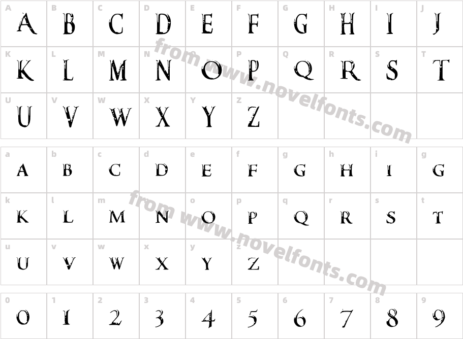 DarksSkyrimFontCharacter Map