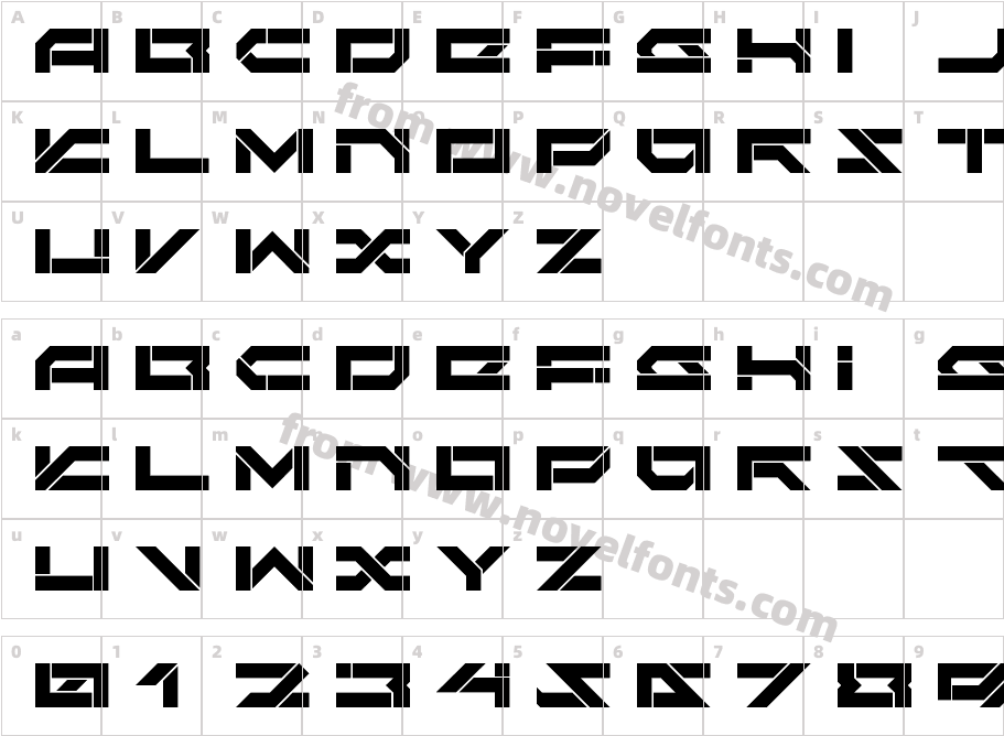 Darktech LDR RegularCharacter Map