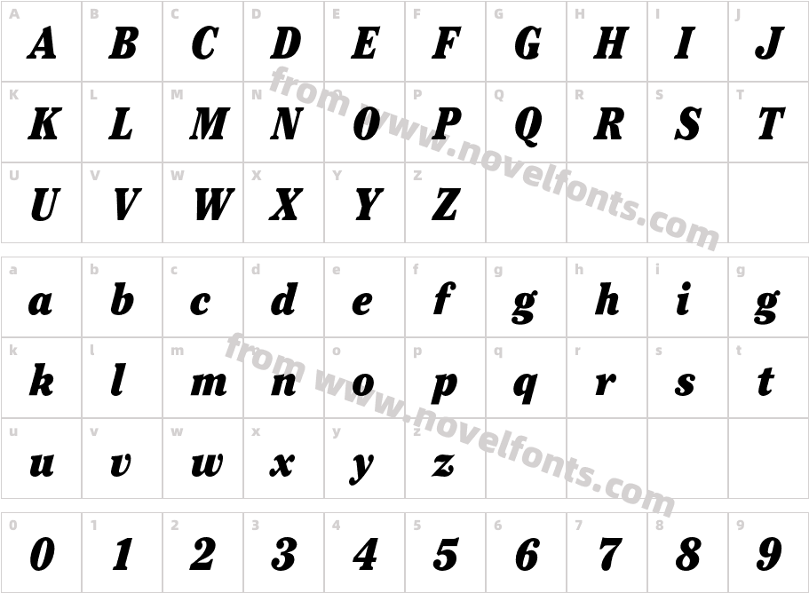 CheltenhamEF-UltraCondensItaCharacter Map