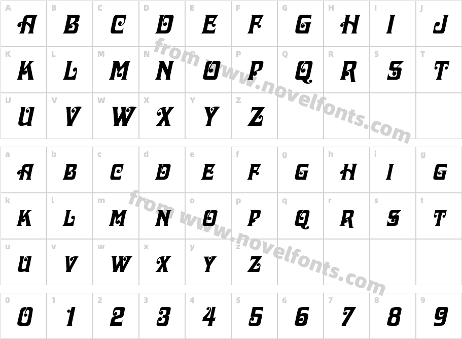 Dascha ItalicCharacter Map