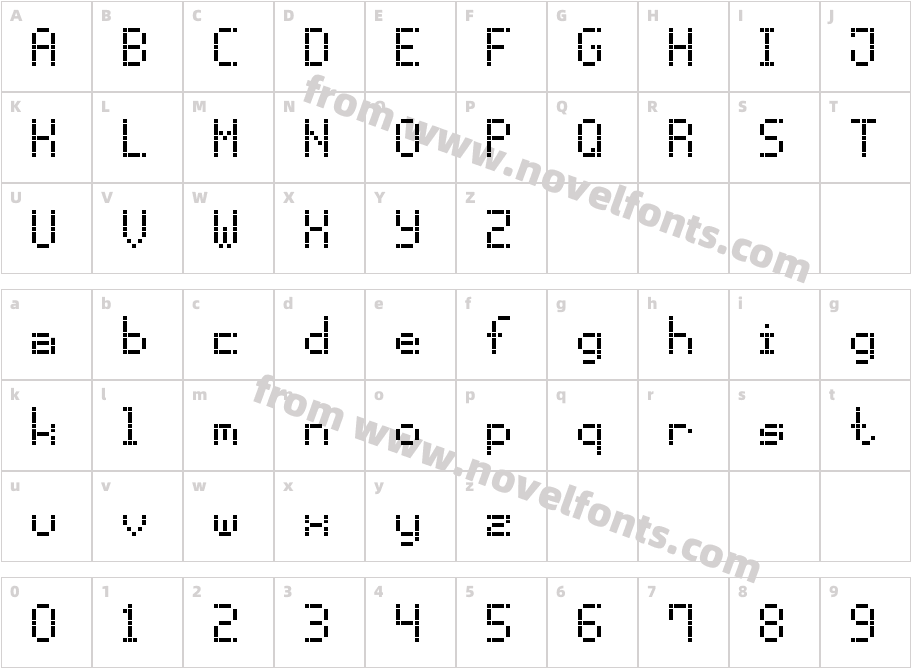 Dash Dot LCD-7Character Map