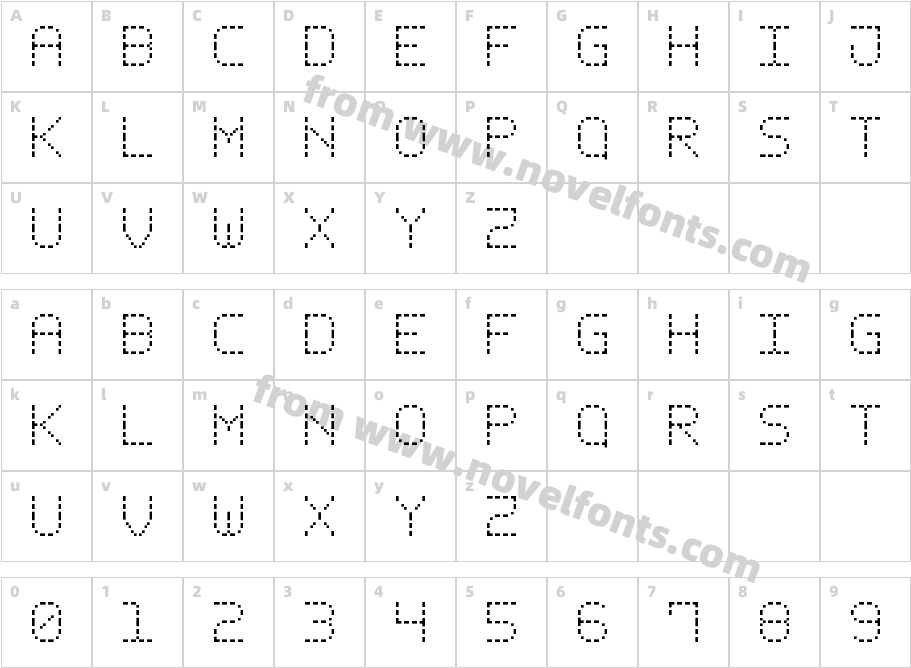 Dash Pixel-7Character Map