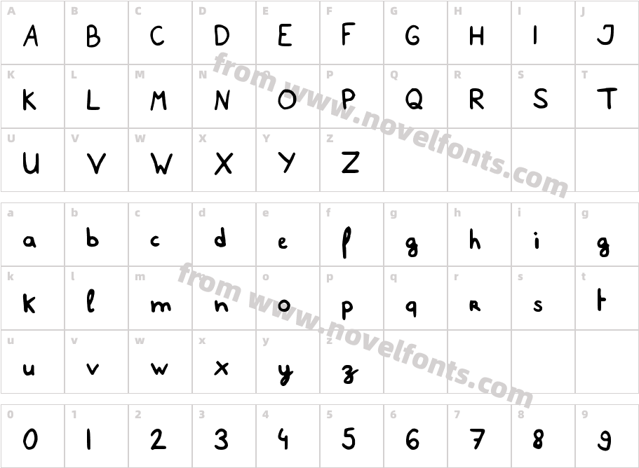 DaveUlmFontCharacter Map