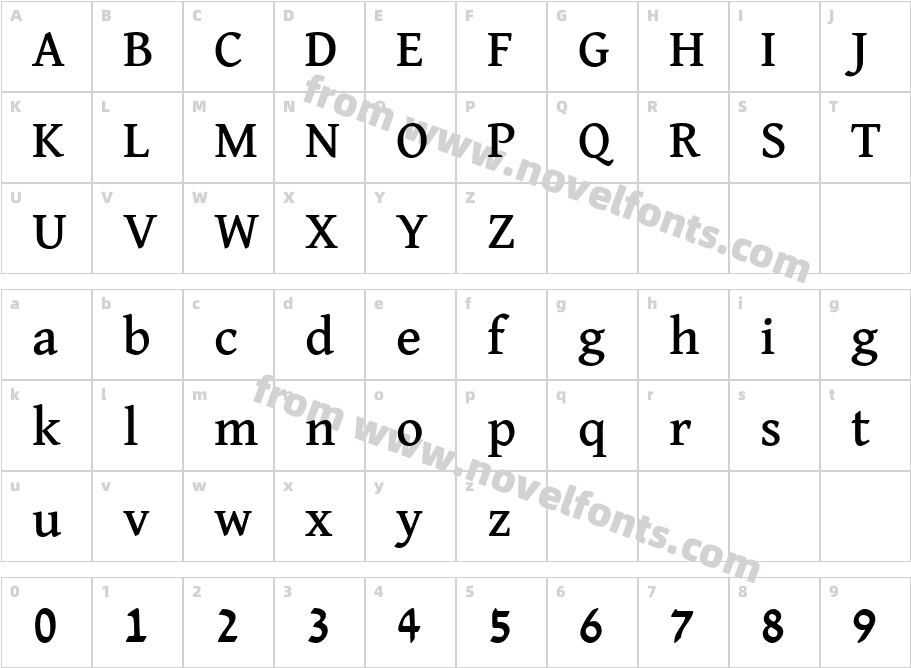 DavidLibre-MediumCharacter Map