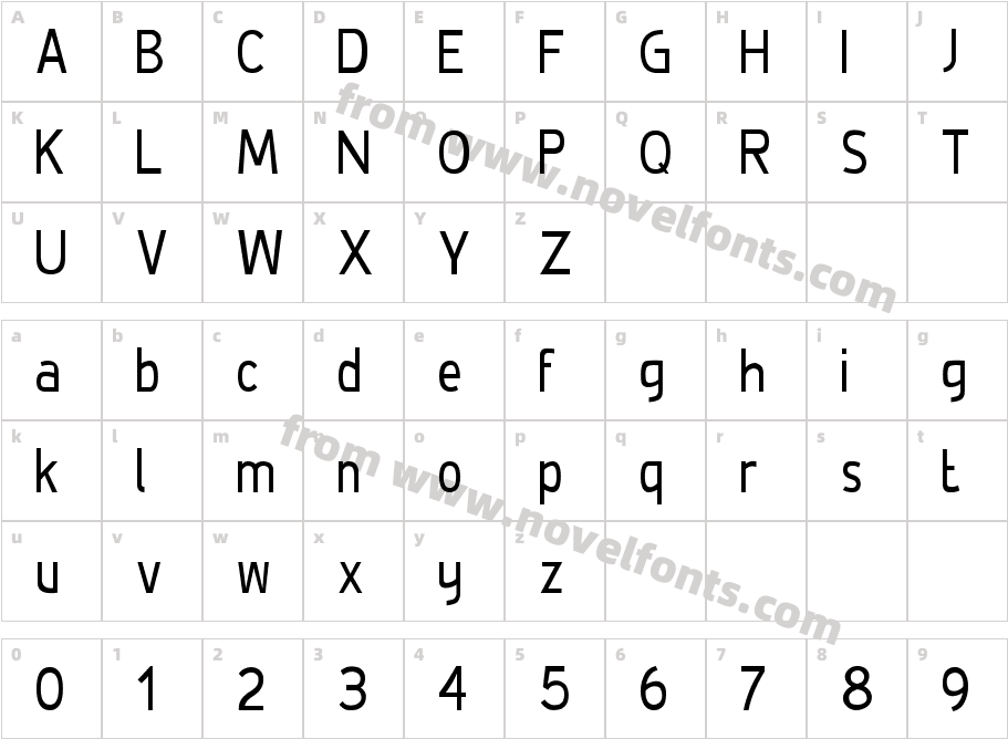 De Luxe CondensedCharacter Map