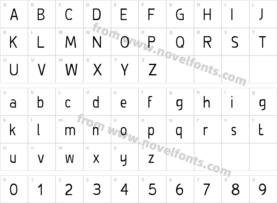 De Luxe Light CondensedCharacter Map