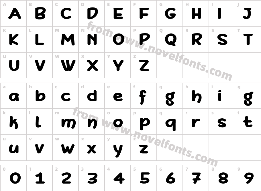 DeFonarts BoldCharacter Map