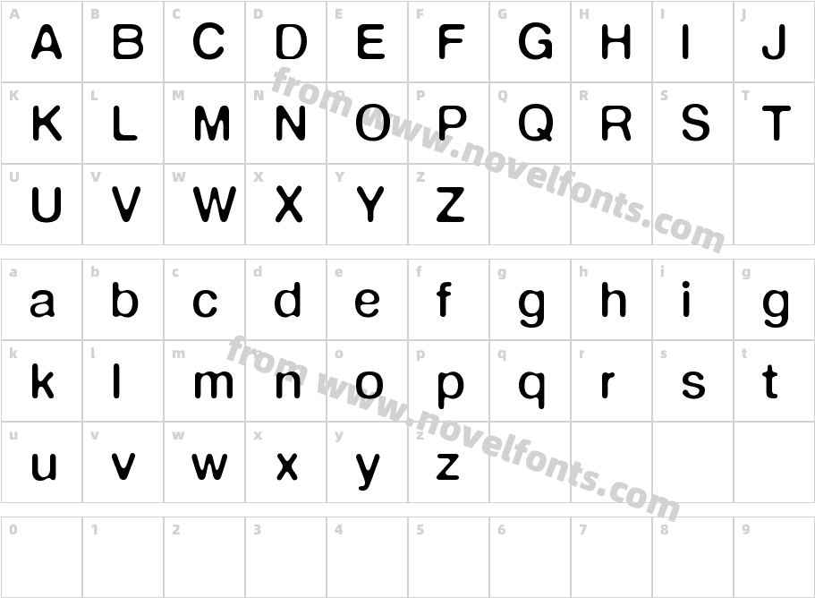 DeFonteNormaleCharacter Map