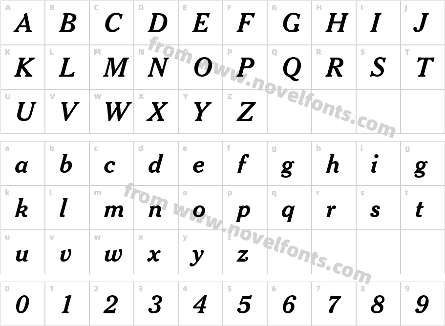 Cheltenhm BdItHd BT Bold ItalicCharacter Map