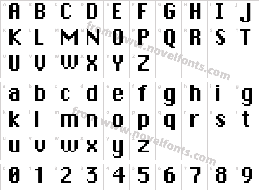 DePixel-BoldCharacter Map