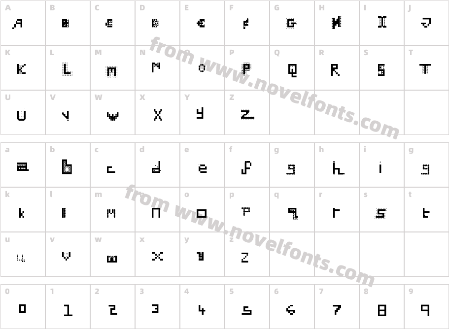 Dead Crunc RegularCharacter Map