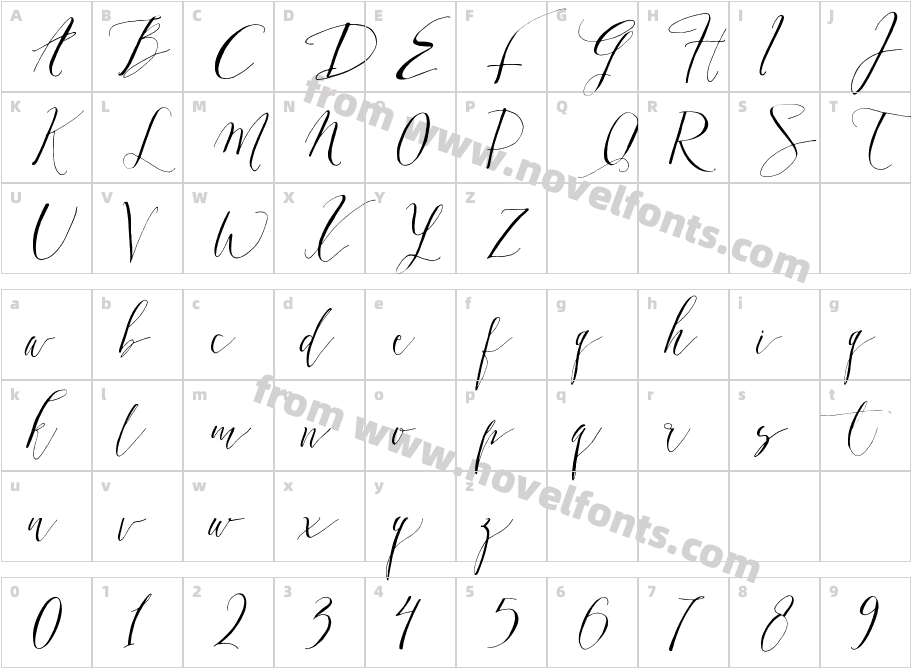 DearlyScriptRegularCharacter Map