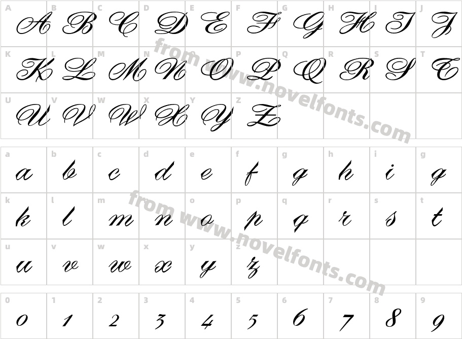 DebonairJFCharacter Map