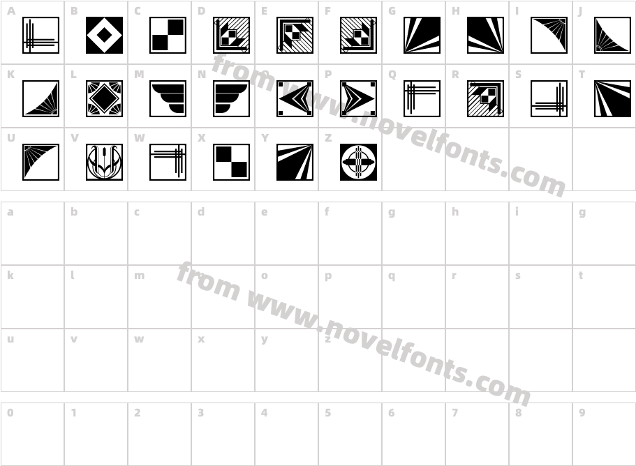 DecoBordersCharacter Map