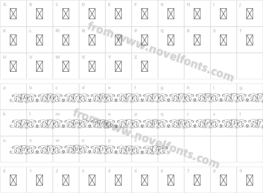 DecorativeMonogramRegularCharacter Map