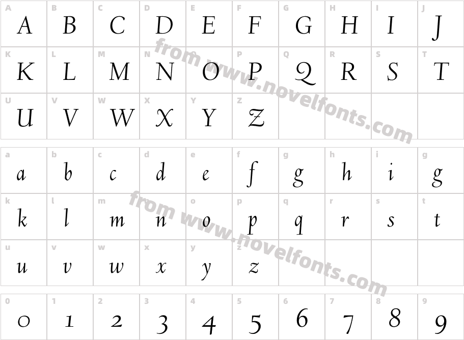 DeepdeneH-ItalicCharacter Map