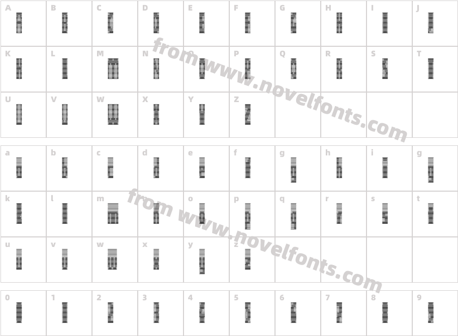 Deeter  CondensedCharacter Map