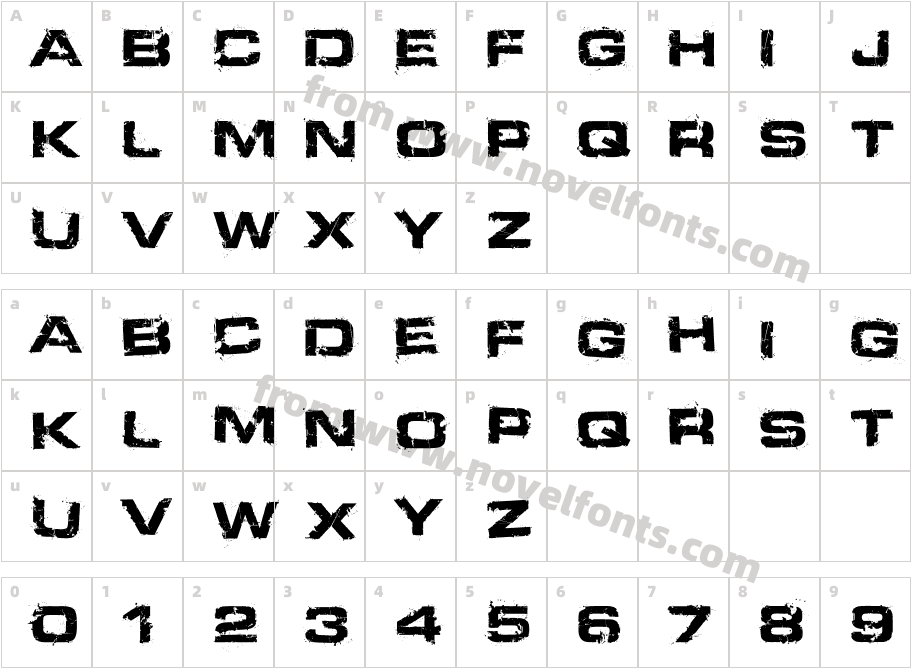 Defused Extended BoldCharacter Map