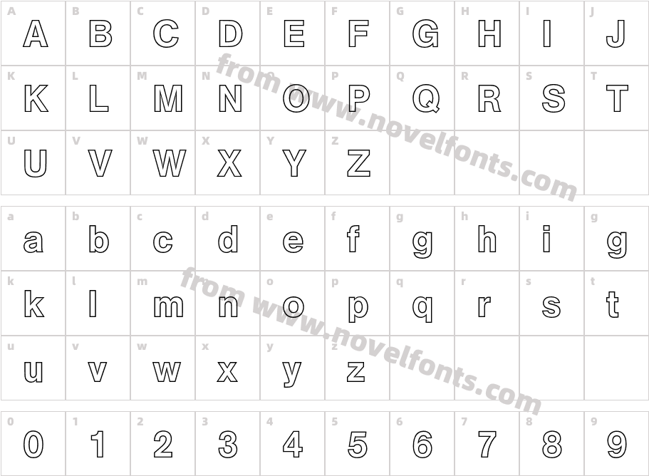 AGBuchBQ-MediumOutlineCharacter Map