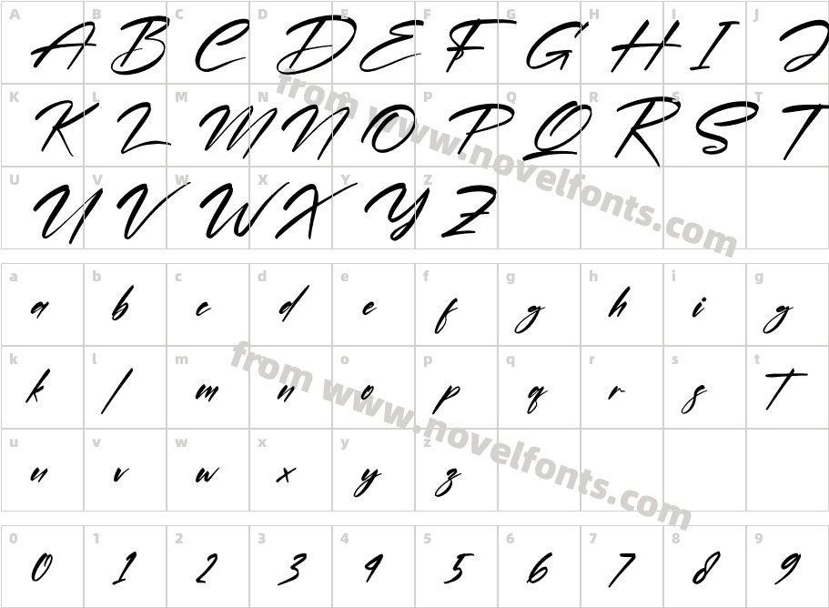 Deligante Smithasa ItalicCharacter Map