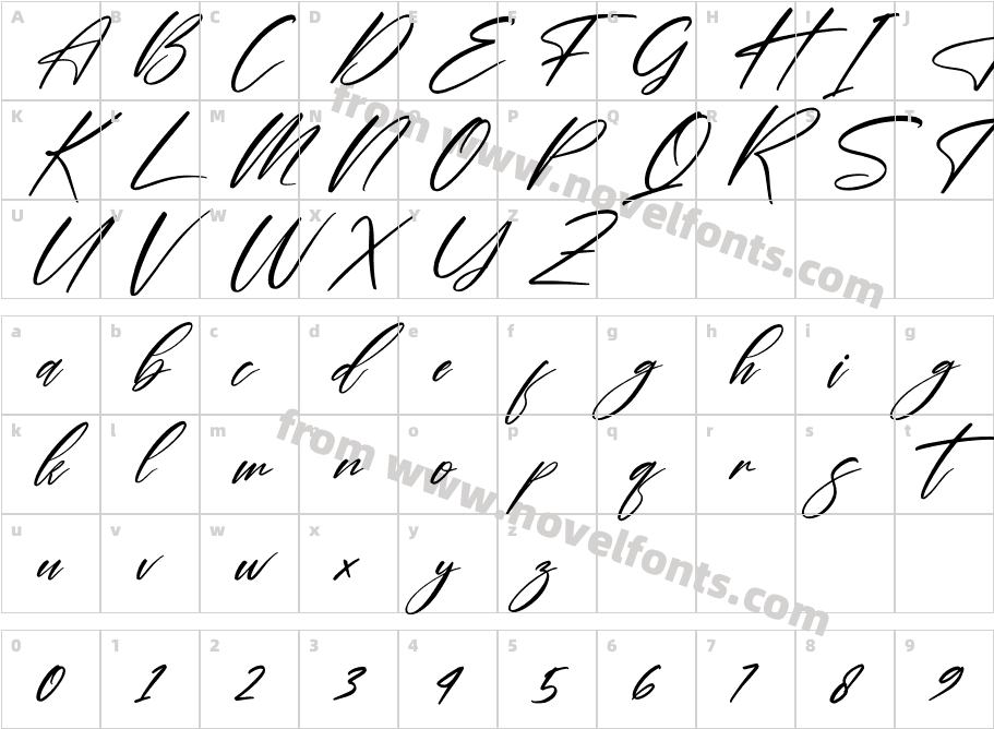 Delmonte Hunters ItalicCharacter Map