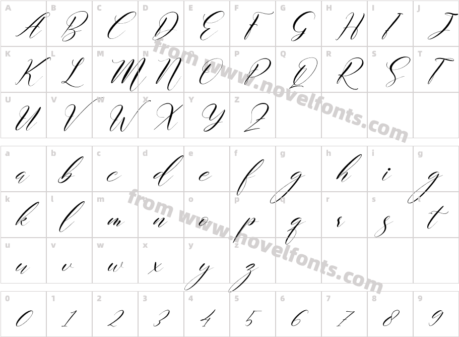 Delmore ItalicCharacter Map