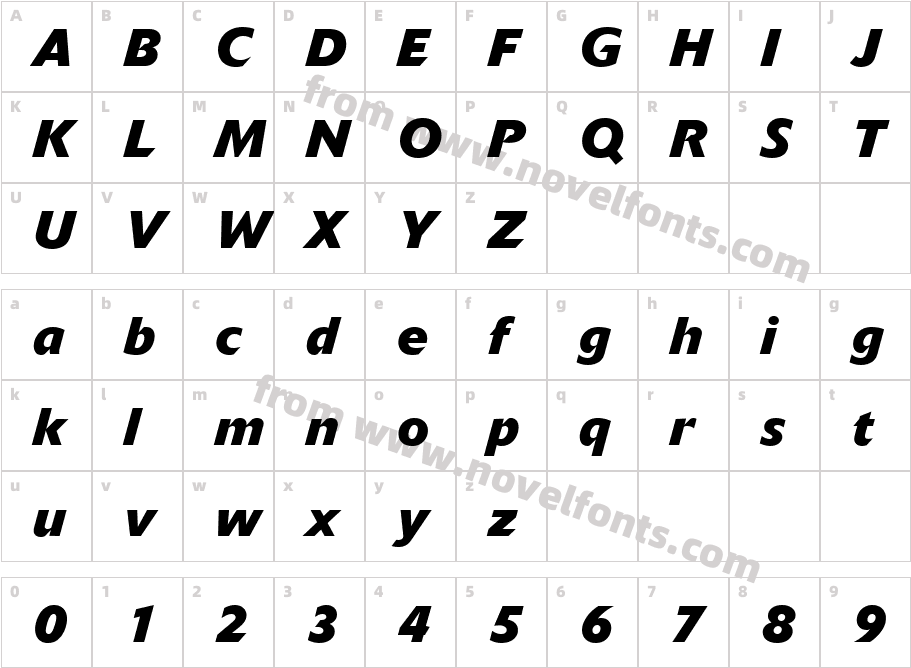 Delta Jaeger Bold ItalicCharacter Map