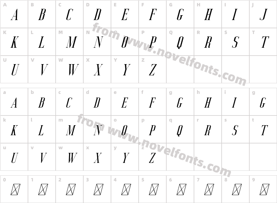 Deluce Free ItalicCharacter Map