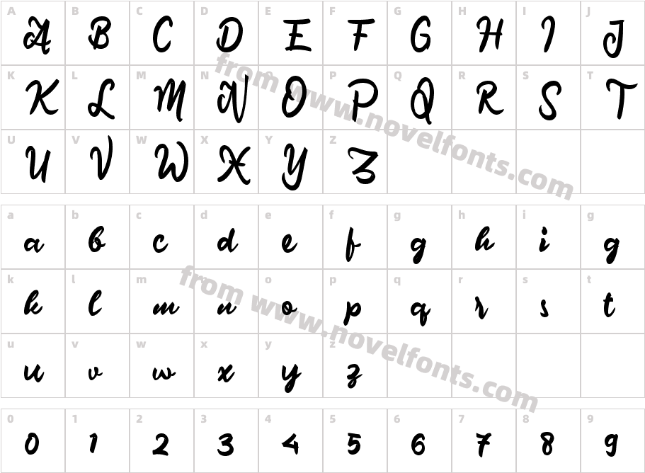 Delusi ScriptCharacter Map