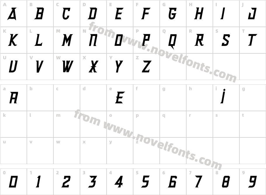 Delux-UltraBoldCharacter Map