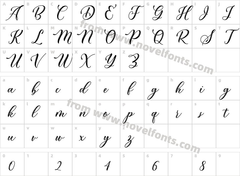 DemielaFree-MediumCharacter Map