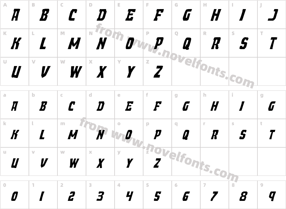 Demon Priest Expanded ItalicCharacter Map