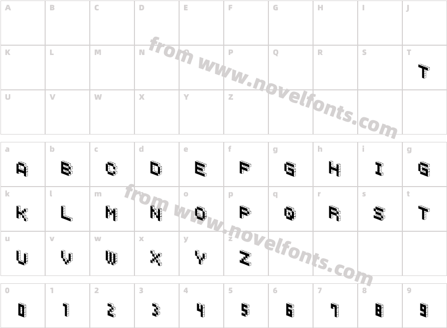 DemonCubicBlockFont BlackCharacter Map